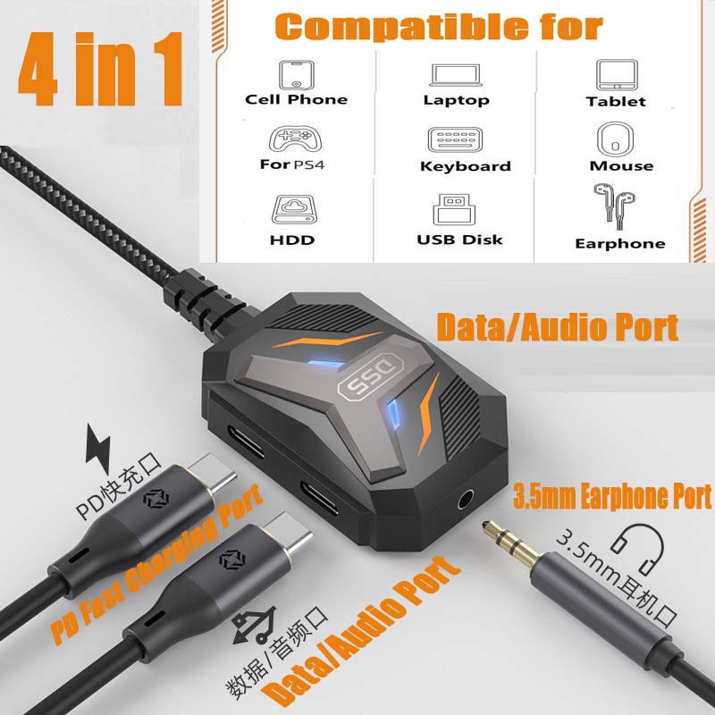 Cable Extension 3.5 - ตัวแปลงแยกสัญญาณ Type C เป็นช่องเสียบแจ็คสเตอริโอ 3.5 มม.