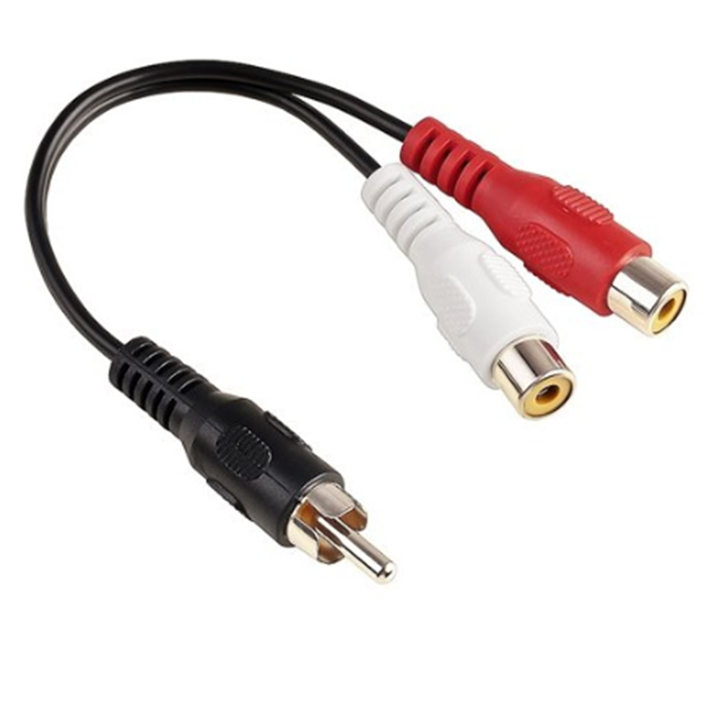 Audio Splitter Y - 1 RCA ชายโมโน ถึง 2 RCA