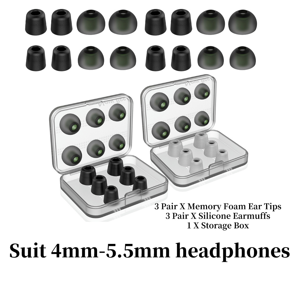 Earphone Foam Tip - แผ่นรองหูฟังชุดหูฟังที่อุดหูสำหรับแยกเสียงรบกวนอุปกรณ์เสริมหูฟังโฟมจำรูป