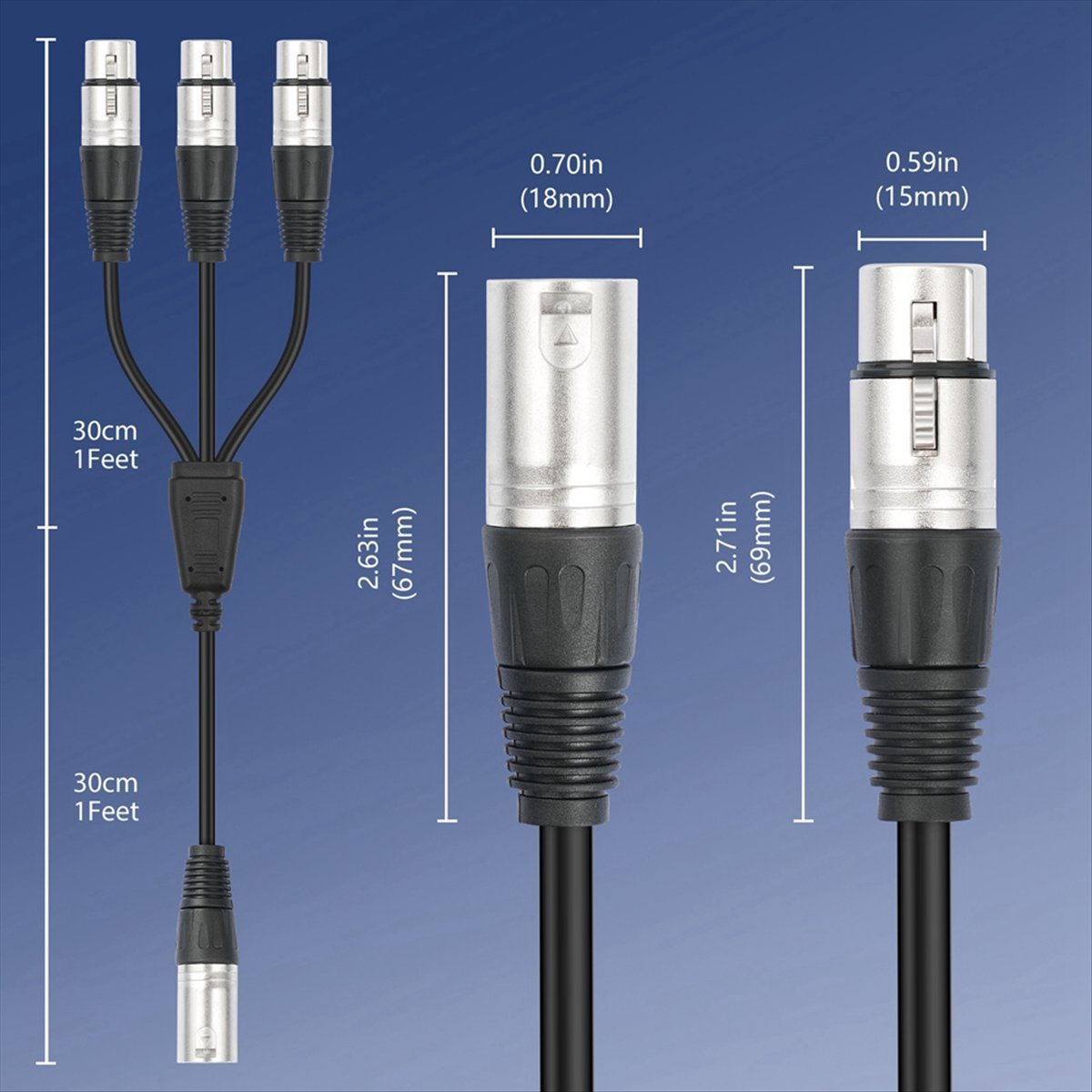 (PQWN) สายแยกสัญญาณเสียง XLR 3 - Audio Splitter Y บทวิจารณ์และราคา