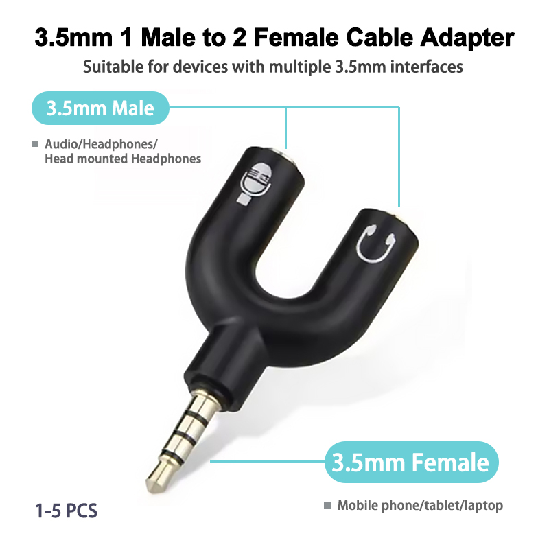 3.5 มม.หูฟัง splitter อะแดปเตอ - Earphone Splitter Jack บทวิจารณ์และราคา